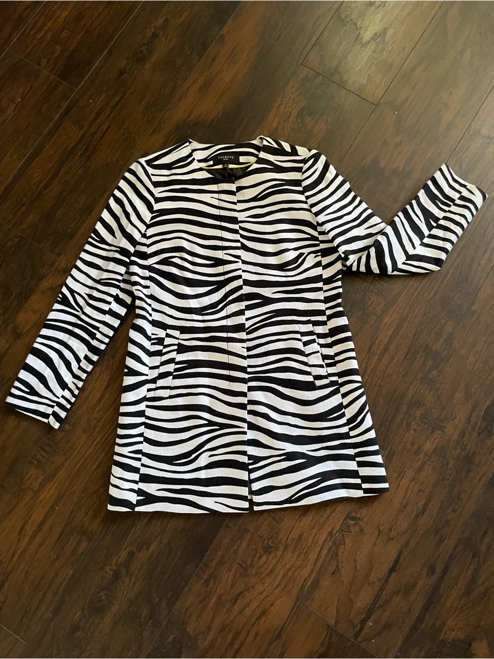 Talbots Black & White Zebra-Print Coat